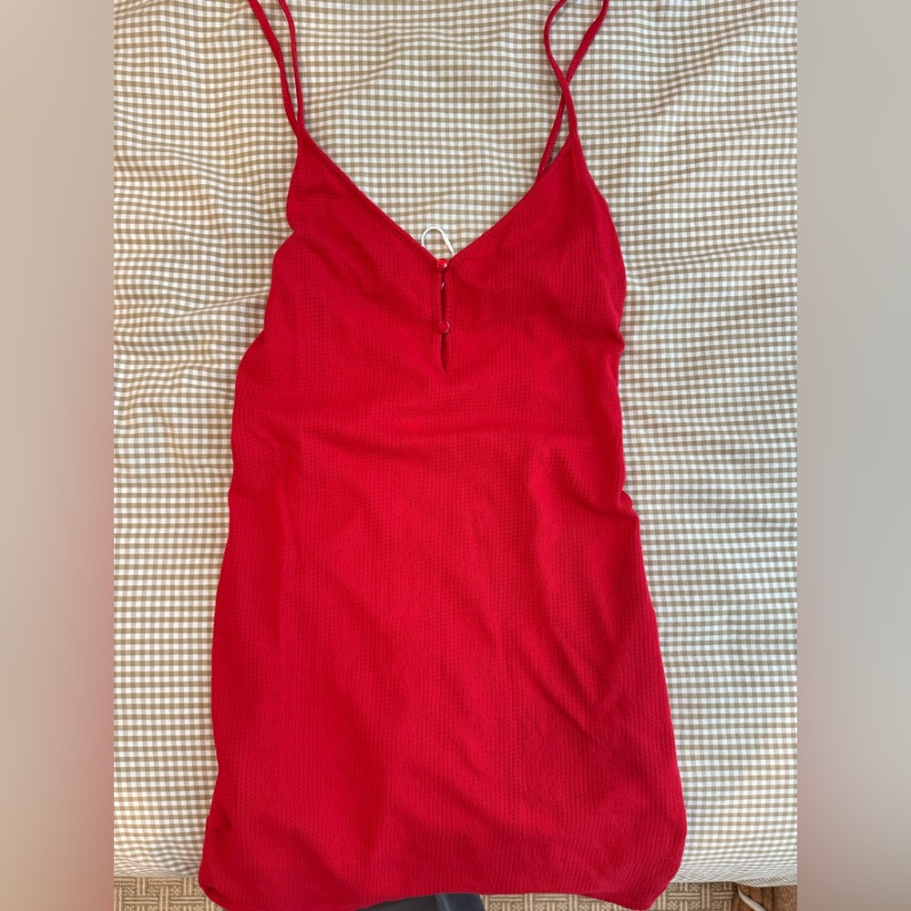 Red mini dress